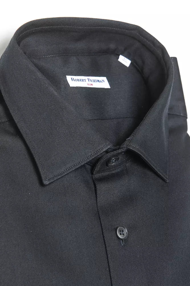 Robert Friedman Black Cotton Men Shirt -   -  Robert Friedman.