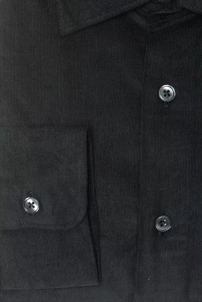 Robert Friedman Black Cotton Men Shirt -   -  Robert Friedman.
