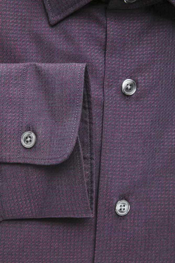 Robert Friedman Burgundy Cotton Men Shirt -   -  Robert Friedman.