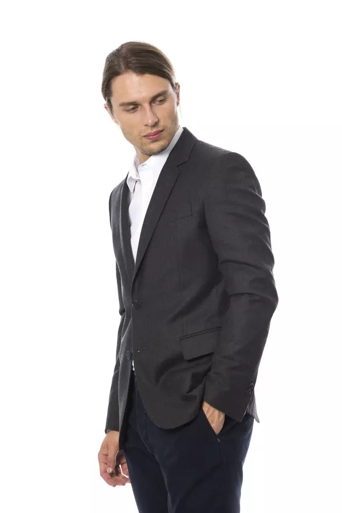 Verri Gray Wool Men Blazer -   -  Verri.