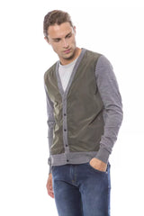 Verri Gray Wool Men Cardigan -   -  Verri.
