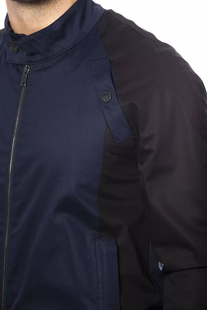Verri Blue Cotton Men Bomber Jacket -   -  Verri.