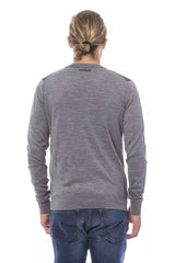 Verri Gray Wool Men Cardigan -   -  Verri.