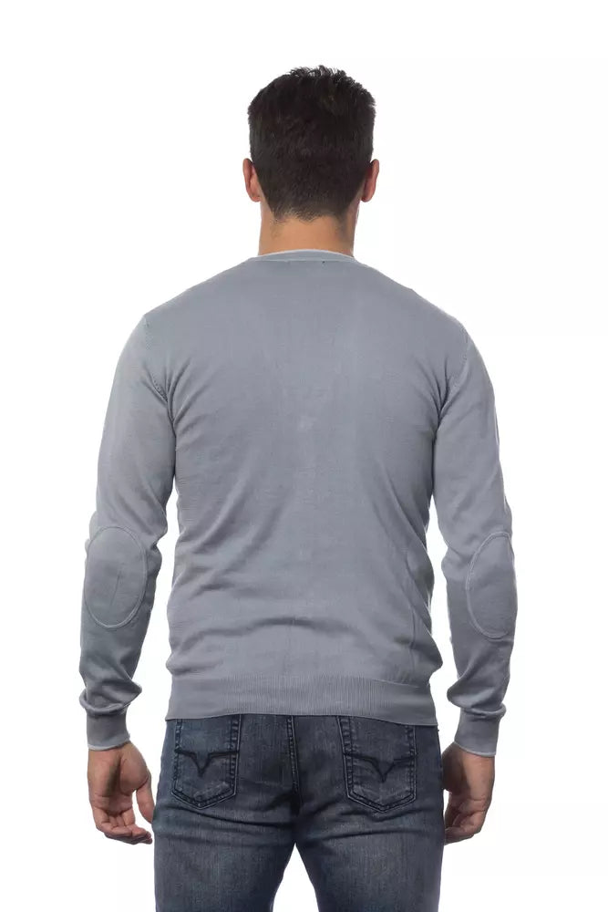 Verri Gray Cotton Men Cardigan -   -  Verri.