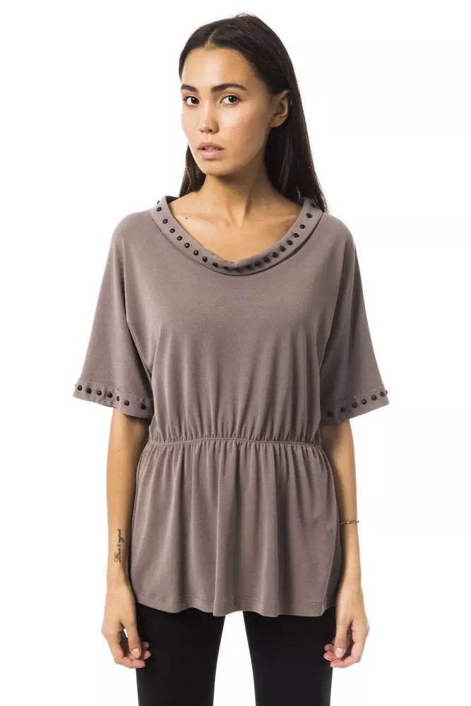 BYBLOS Gray Polyester Women T-Shirt -   -  BYBLOS.