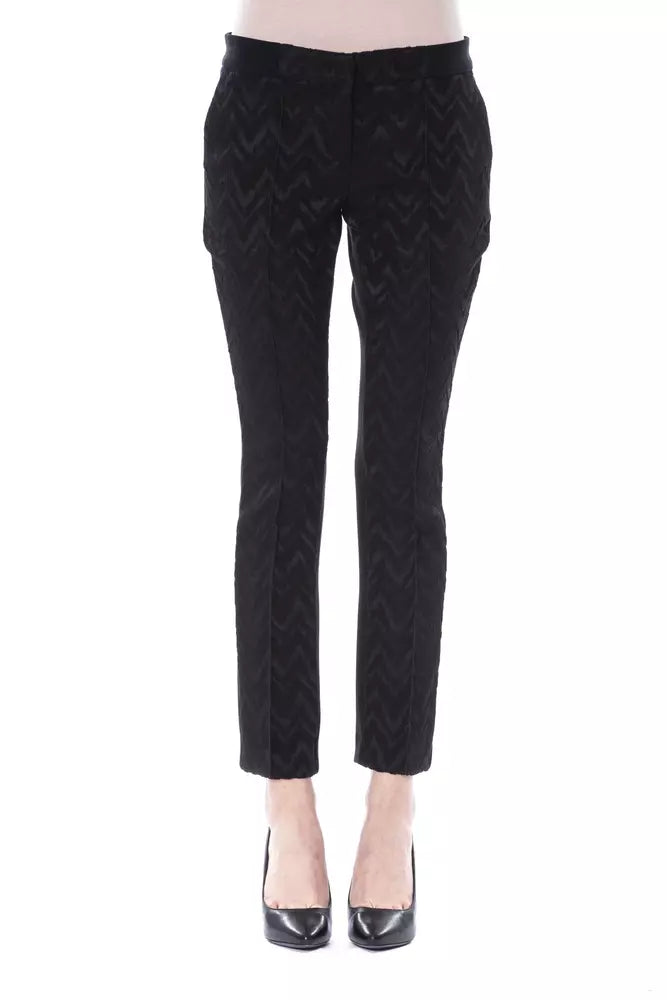 BYBLOS Black Marabou Women Pants -   -  BYBLOS.