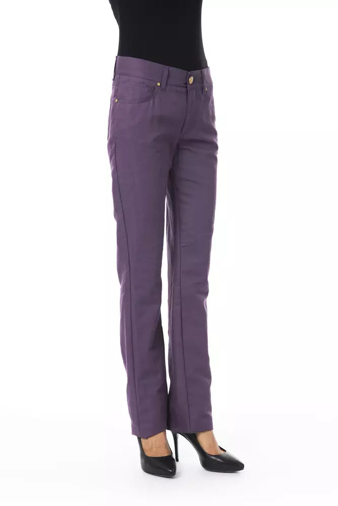 BYBLOS Purple Cotton Women Pant -   -  BYBLOS.