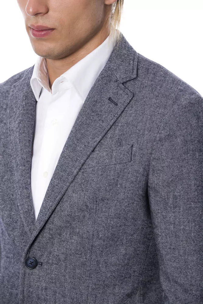 Verri Elegant Blue Single Breasted Blazer -   -  Verri.