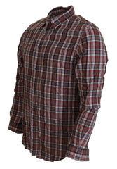 GF Ferre Multicolor Checkered Cotton Long Sleeves Casual Shirt -   -  GF Ferre.