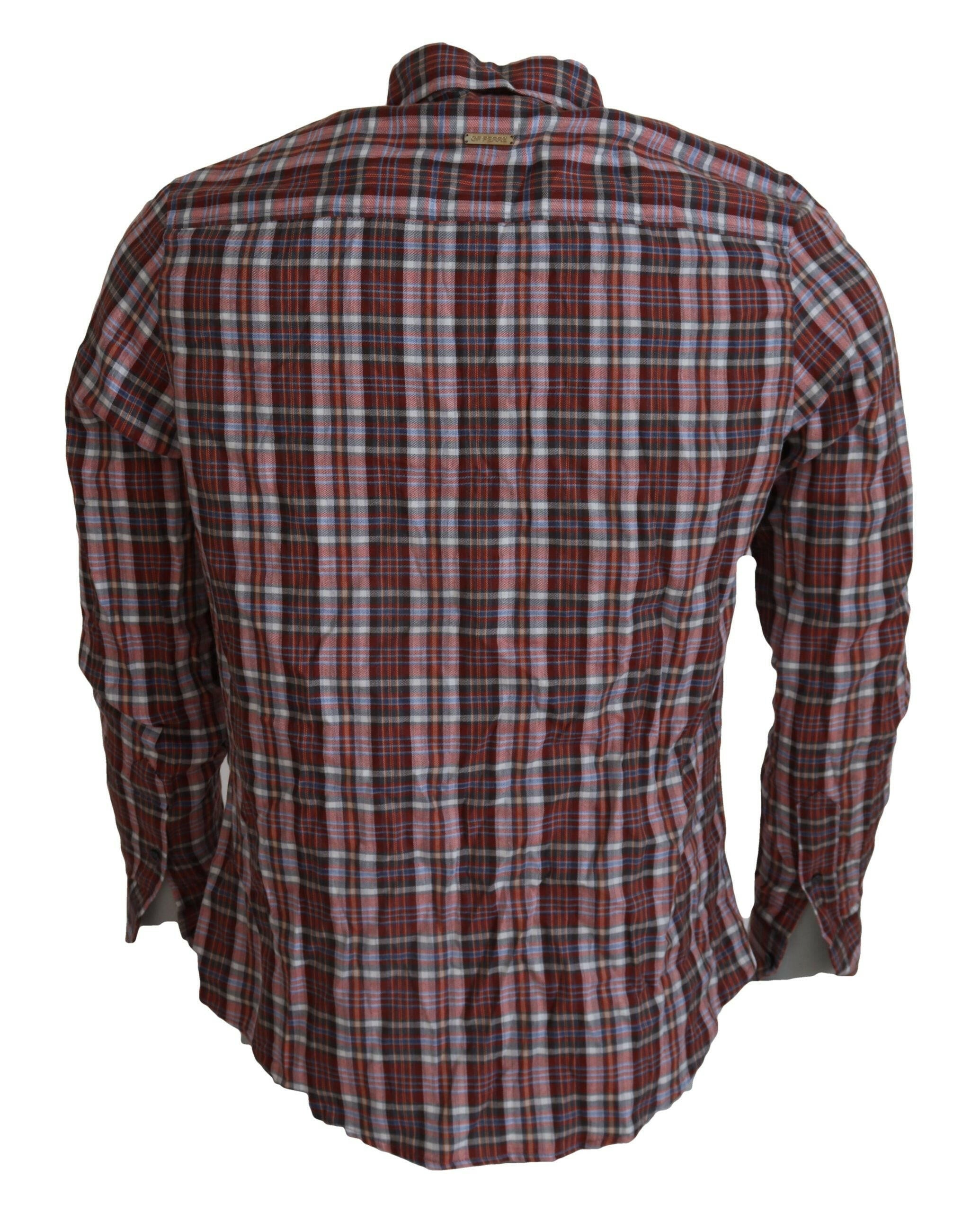GF Ferre Multicolor Checkered Cotton Long Sleeves Casual Shirt -   -  GF Ferre.