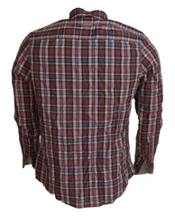 GF Ferre Multicolor Checkered Cotton Long Sleeves Casual Shirt -   -  GF Ferre.