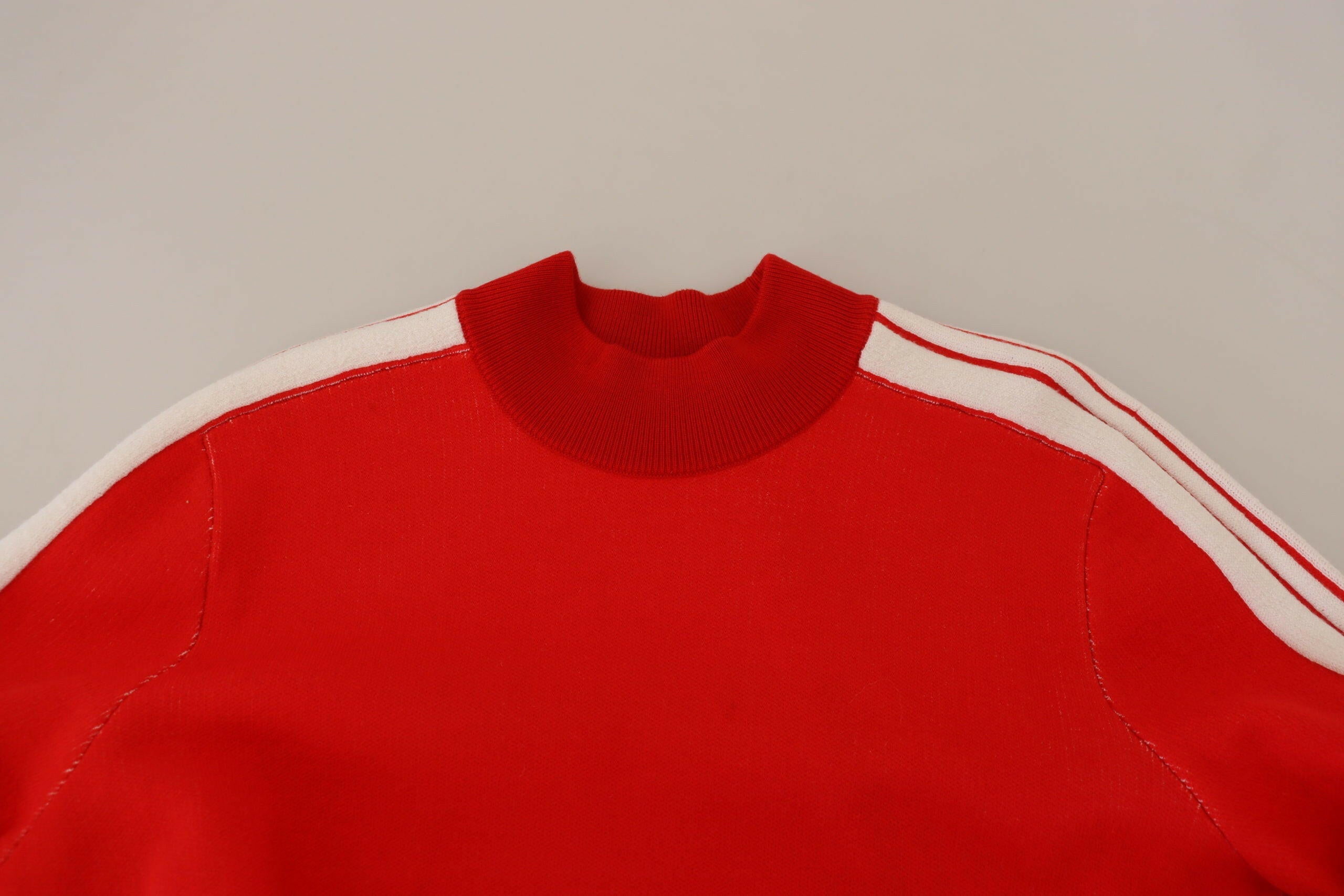 GCDS Red Wool Logo Printed Crew Neck Men Pullover Sweater -   -  GCDS.