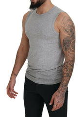 Ermanno Scervino Grey Sleeveless Men Pullover T-shirt -   -  Ermanno Scervino.