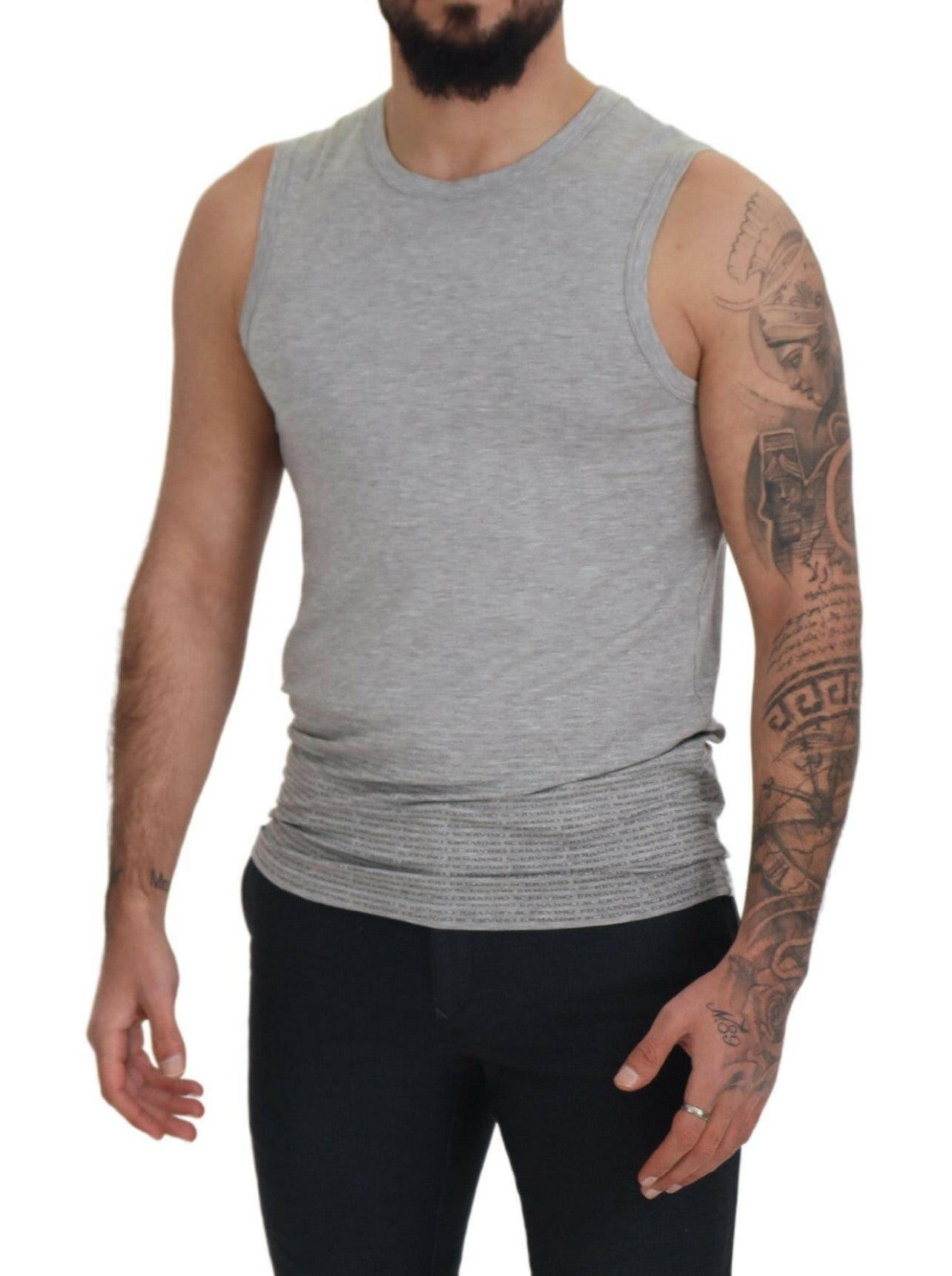Ermanno Scervino Grey Sleeveless Men Pullover T-shirt -   -  Ermanno Scervino.