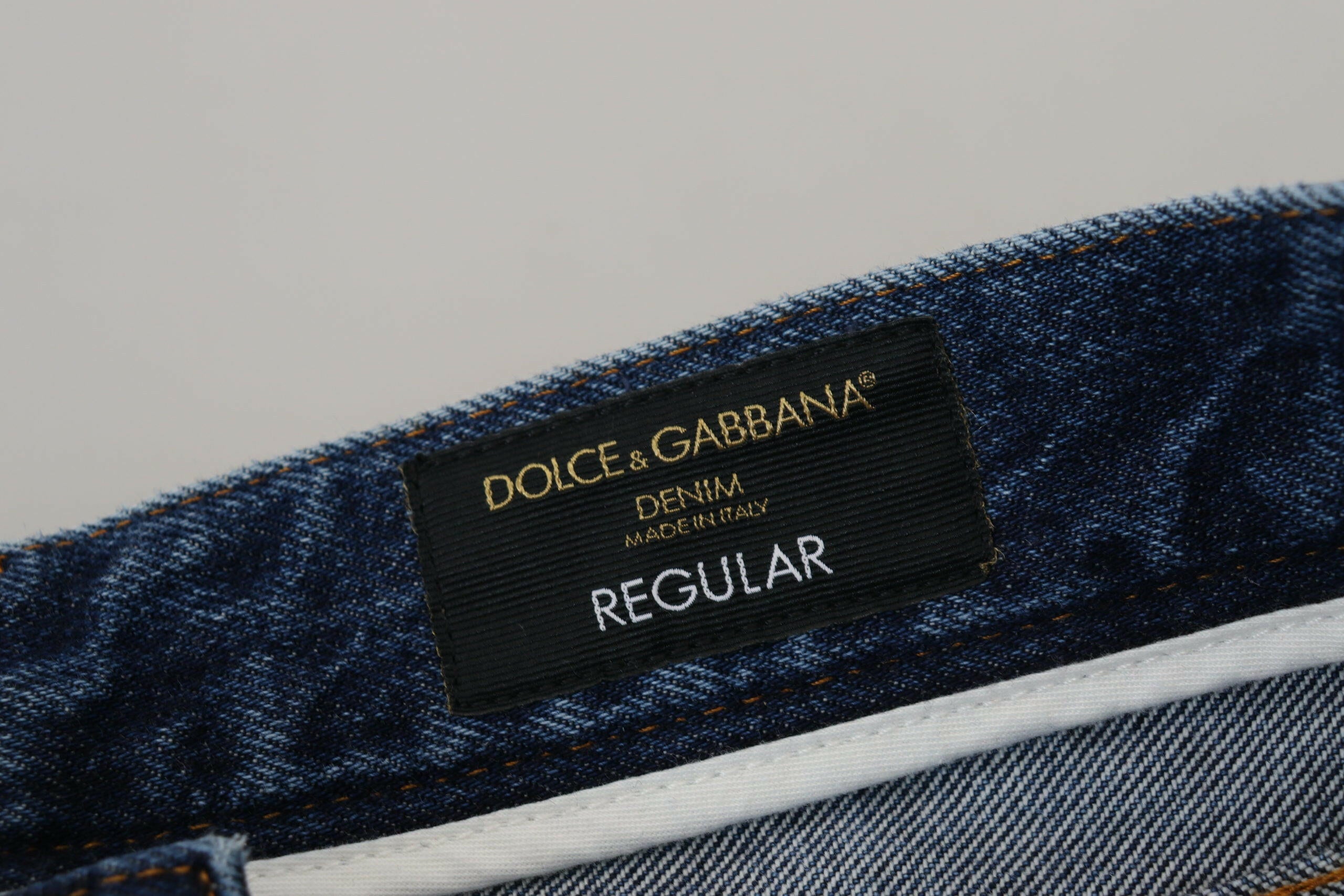 Dolce & Gabbana Blue Cotton Tattered Men Denim Jeans -   -  Dolce & Gabbana.
