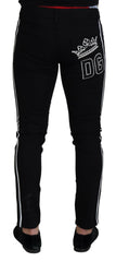 Dolce & Gabbana Black Cotton DG Crown Men Denim Jeans -   -  Dolce & Gabbana.