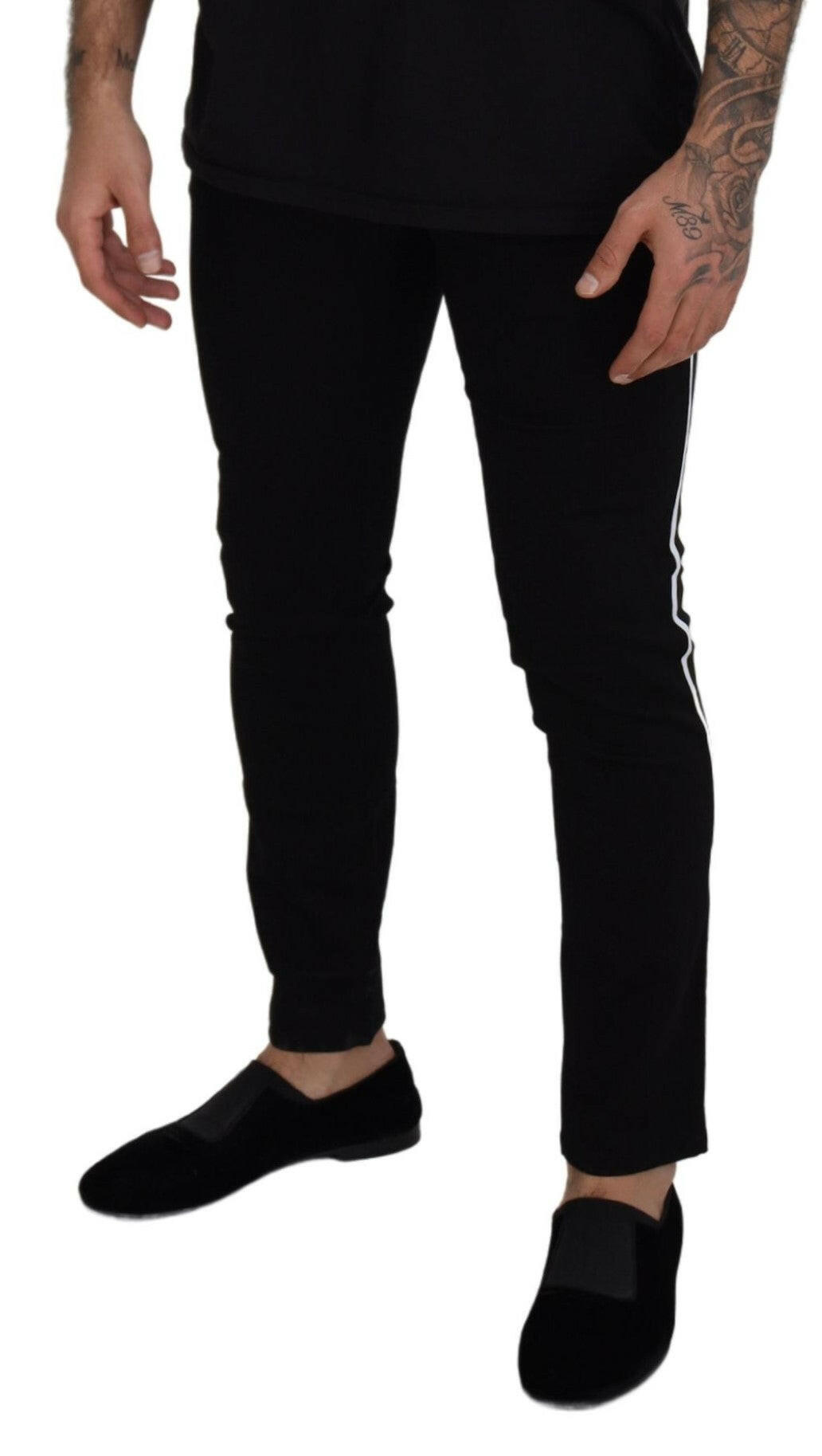 Dolce & Gabbana Black Cotton DG Crown Men Denim Jeans -   -  Dolce & Gabbana.