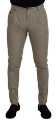 Dolce & Gabbana Beige Cotton Slim Fit Men Pants -   -  Dolce & Gabbana.