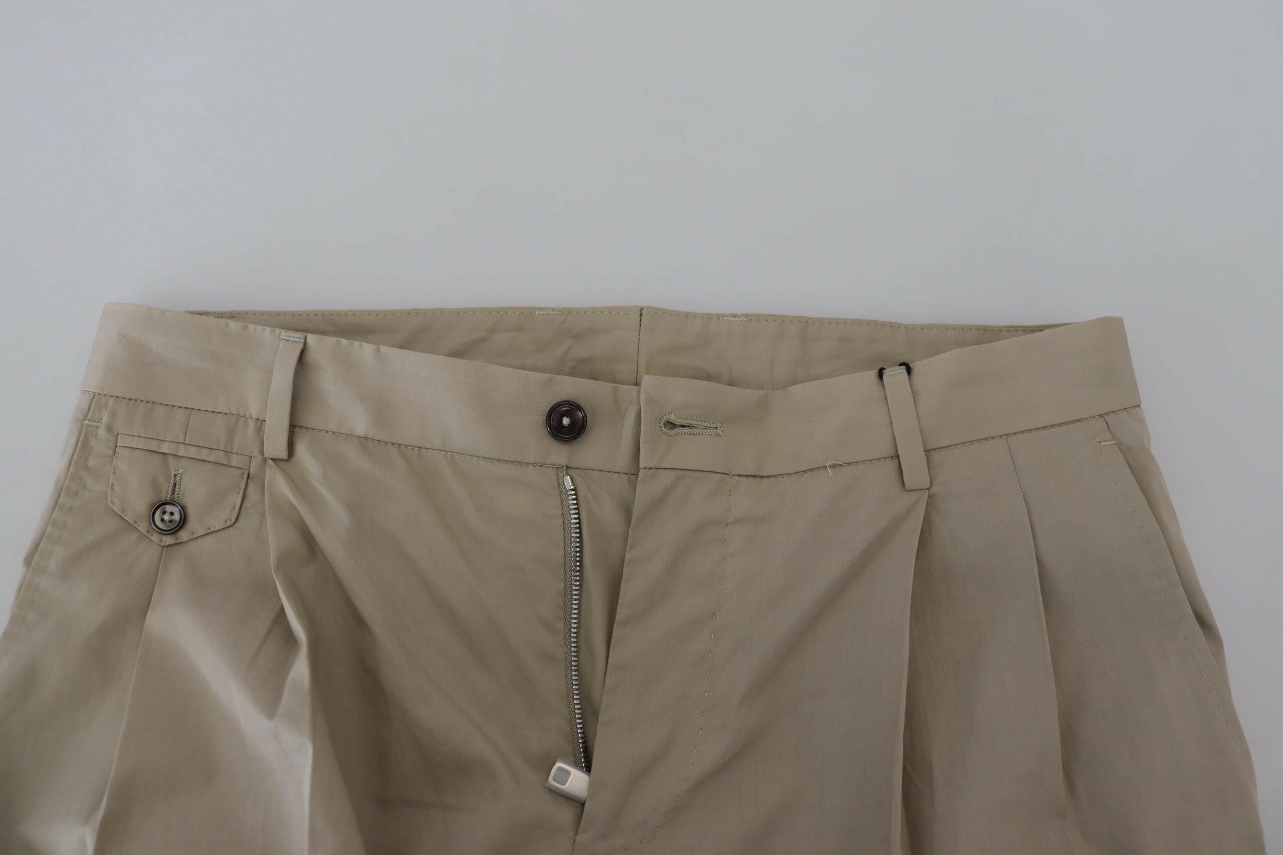 Dolce & Gabbana Beige Cotton Slim Fit Men Pants -   -  Dolce & Gabbana.
