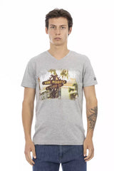 Trussardi Action Gray Cotton Men T-Shirt -   -  Trussardi Action.