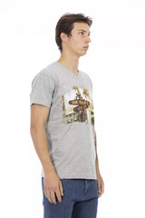 Trussardi Action Gray Cotton Men T-Shirt -   -  Trussardi Action.