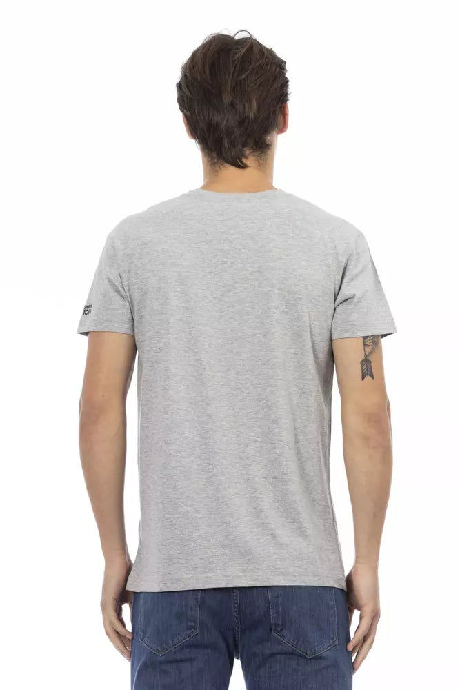 Trussardi Action Gray Cotton Men T-Shirt -   -  Trussardi Action.