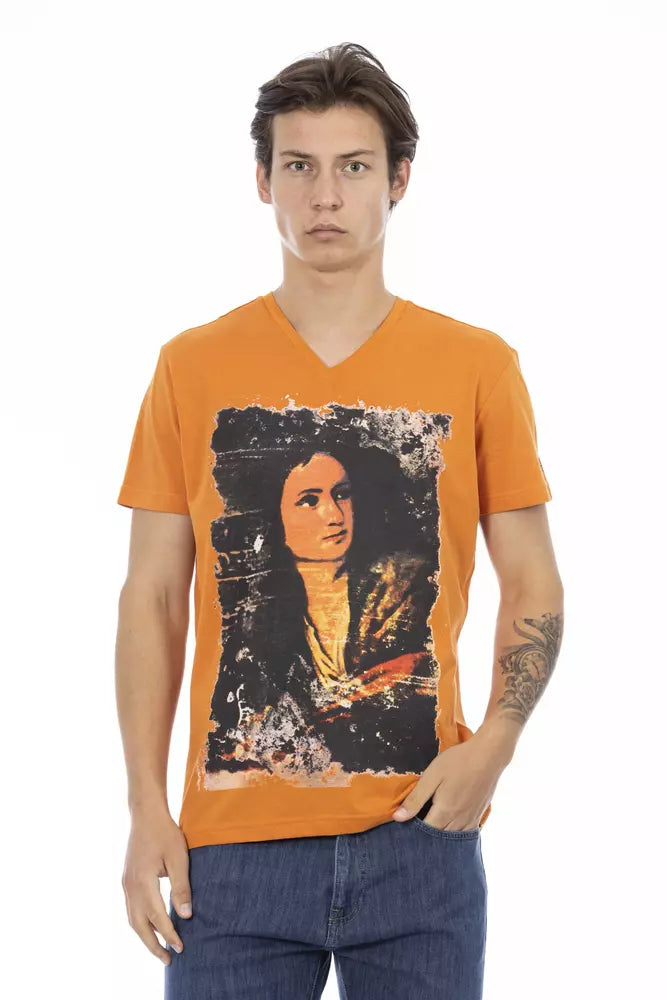 Trussardi Action Orange Cotton Men T-Shirt -   -  Trussardi Action.