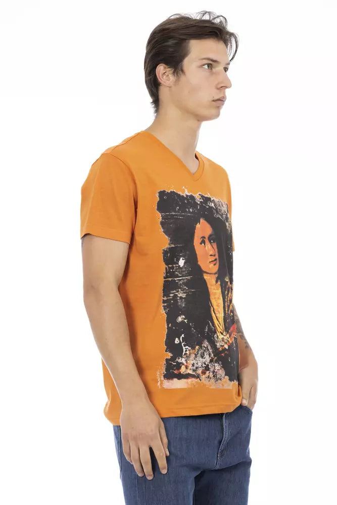 Trussardi Action Orange Cotton Men T-Shirt -   -  Trussardi Action.