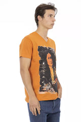 Trussardi Action Orange Cotton Men T-Shirt -   -  Trussardi Action.