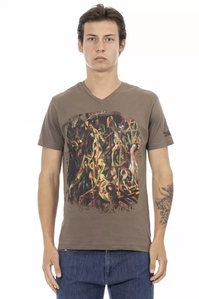 Trussardi Action Brown Cotton Men T-Shirt -   -  Trussardi Action.