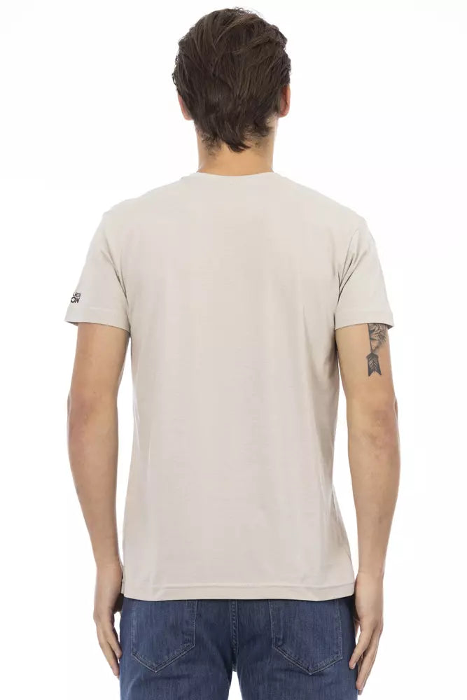 Trussardi Action Beige Cotton Men T-Shirt -   -  Trussardi Action.