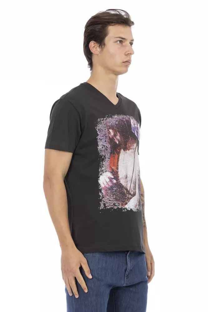 Trussardi Action Black Cotton Men T-Shirt -   -  Trussardi Action.