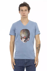 Trussardi Action Light Blue Cotton Men T-Shirt -   -  Trussardi Action.