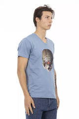 Trussardi Action Light Blue Cotton Men T-Shirt -   -  Trussardi Action.