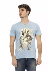 Trussardi Action Light Blue Cotton Men T-Shirt -   -  Trussardi Action.