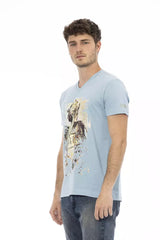 Trussardi Action Light Blue Cotton Men T-Shirt -   -  Trussardi Action.