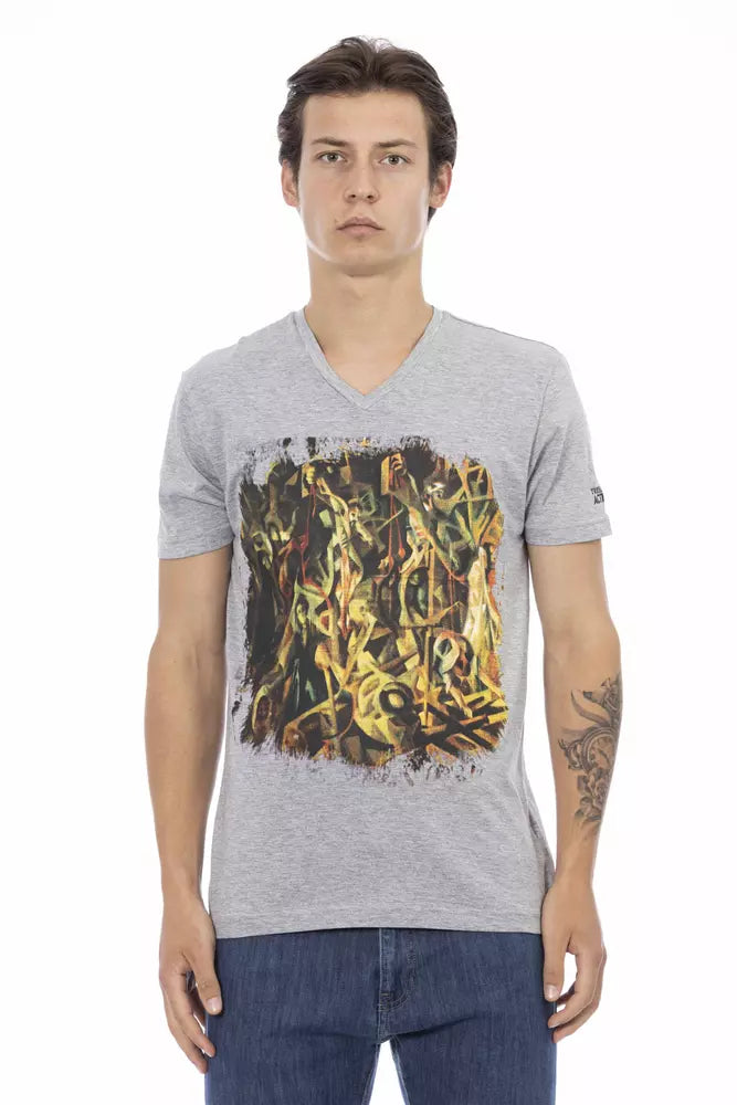 Trussardi Action Gray Cotton Men T-Shirt -   -  Trussardi Action.
