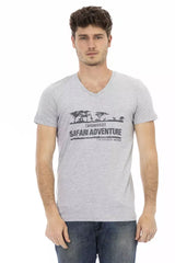 Trussardi Action Gray Cotton Men T-Shirt -   -  Trussardi Action.