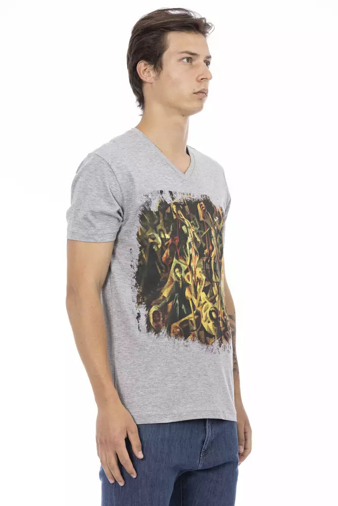 Trussardi Action Gray Cotton Men T-Shirt -   -  Trussardi Action.