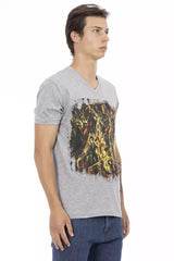 Trussardi Action Gray Cotton Men T-Shirt -   -  Trussardi Action.