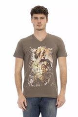 Trussardi Action Brown Cotton Men's T-Shirt -   -  Trussardi Action.