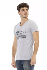 Trussardi Action Gray Cotton Men T-Shirt -   -  Trussardi Action.