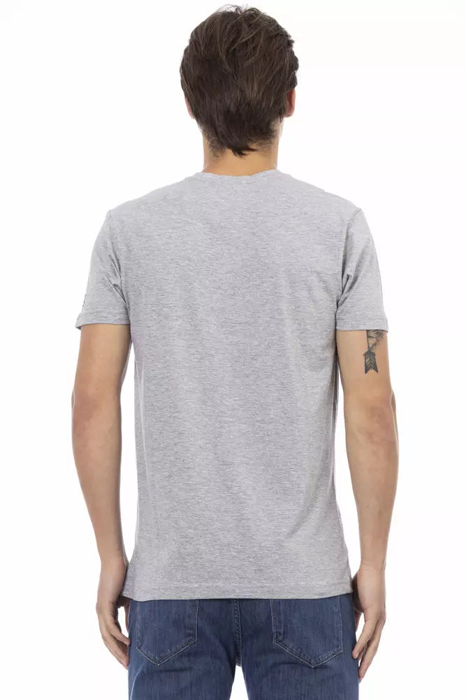 Trussardi Action Gray Cotton Men T-Shirt -   -  Trussardi Action.