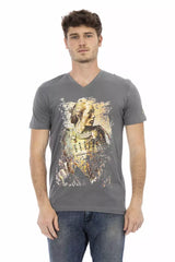 Trussardi Action Gray Cotton Men T-Shirt -   -  Trussardi Action.