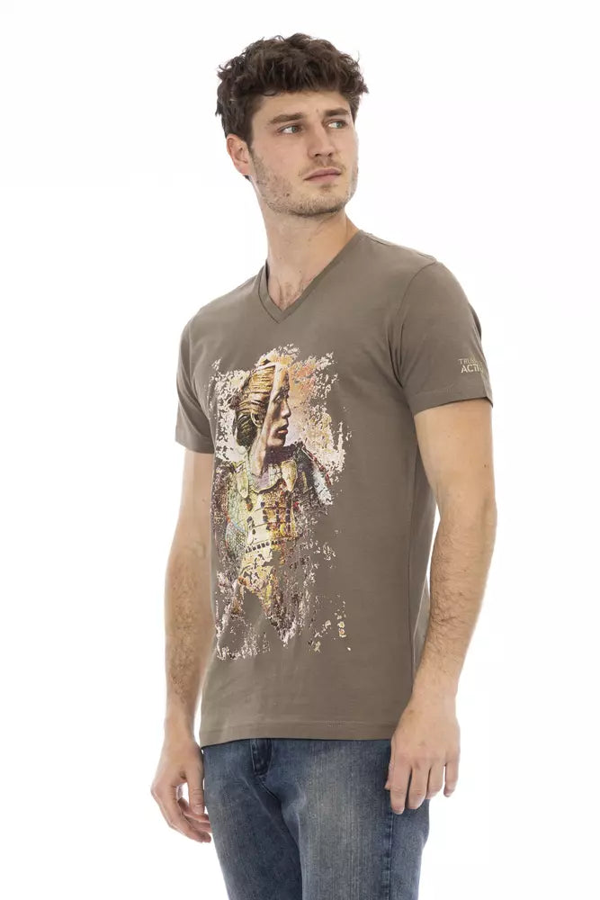 Trussardi Action Brown Cotton Men's T-Shirt -   -  Trussardi Action.