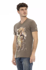 Trussardi Action Brown Cotton Men's T-Shirt -   -  Trussardi Action.