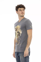 Trussardi Action Gray Cotton Men T-Shirt -   -  Trussardi Action.