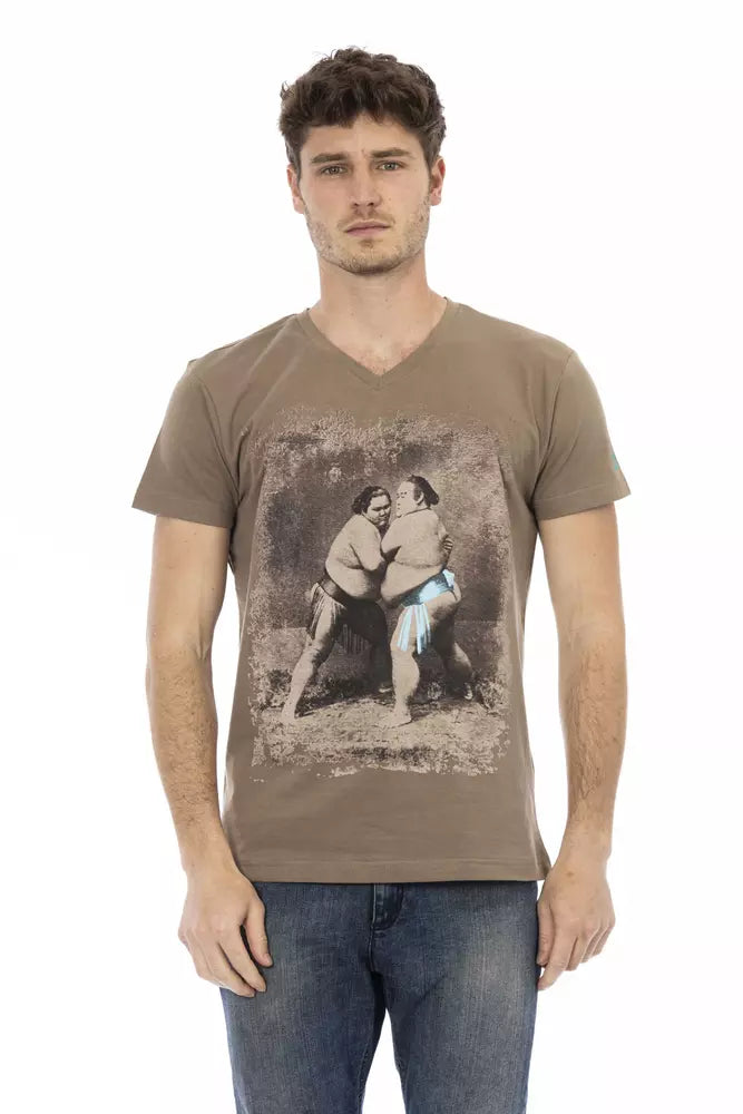 Trussardi Action Brown Cotton Men T-Shirt -   -  Trussardi Action.