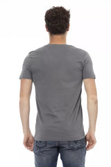 Trussardi Action Gray Cotton Men T-Shirt -   -  Trussardi Action.