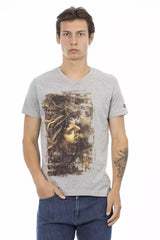 Trussardi Action Gray Cotton Men T-Shirt -   -  Trussardi Action.